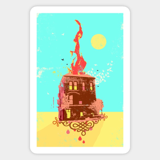 FIRE HOUSE Sticker by Showdeer